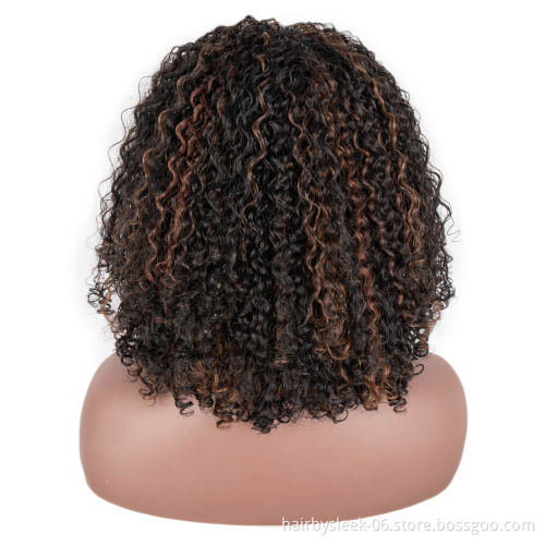 13 inches classic brown Rebecca  fashion brand wholesale price  kinky curly braids synthetic hair headband wig for balck woman